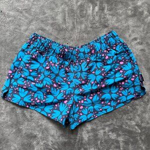 Patagonia Womens Barely Baggies 2.5" Shorts Pollen Confetti Dolomite Blue